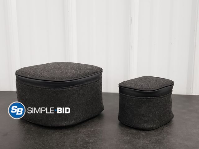 Lot 58-67361 - Lot of (2) Cloth Zip up Storage Containers