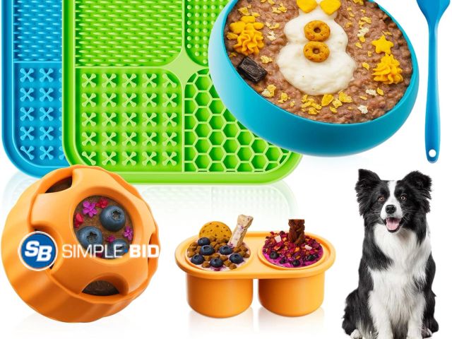 Lot 58-77743 - New 6‑Piece Dog Enrichment Set • Lick Mats, Treat Ball &amp; Frozen Puzzle Bowl
