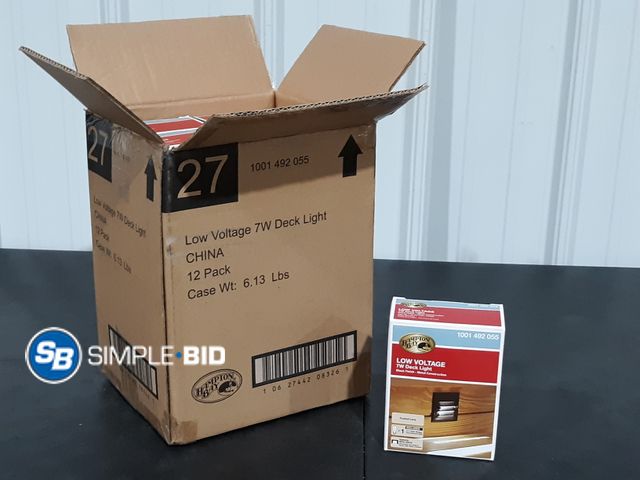 Lot 58-34713 - Lot of (12) Hampton Bay Low Voltage 7W Deck Light - Black Finish - Metal Construction 1001 492 055
