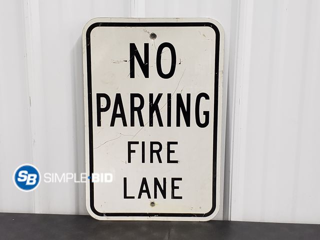 Lot 58-73378 - Metal NO parking Fire Lane sign