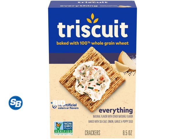 Lot 58-70600 - Lot of (3) Triscuit Everything Whole Grain Wheat Crackers, Lunch Snacks, Snack Crackers, 8.5 oz - un...