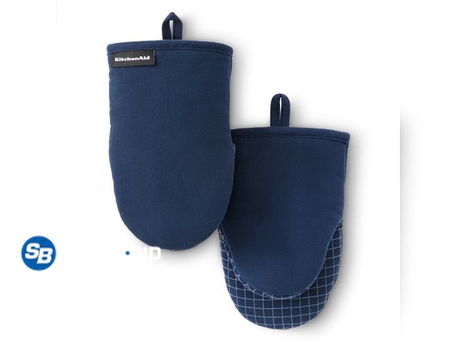 Lot 58-58150 - New KITCHENAID Gourmet Series Gridlines Mini Oven Mitts 2-Pack Set, Heat Resistant up to 600°F, Soft...