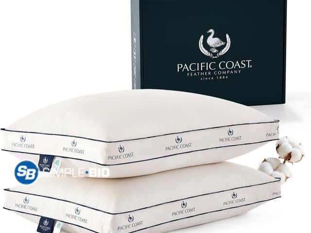 Lot 58-75681 - Pacific Coast Goose Feather and Down Bed Pillows for Side and Back Sleepers, King Size Set of 2, 100...