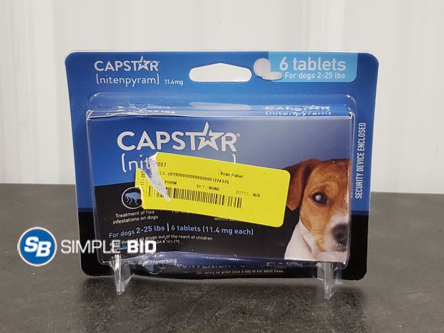 Lot 58-67988 - Capstar Nitenpyram - Treatment of flea infestations on dogs - For Dogs 2-25 lbs. 6 Tablets