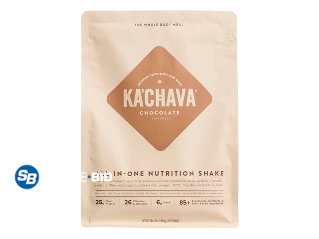 Lot 58-51158 - Ka'Chava All-In-One Nutrition Plant Based Shake, Chocolate, 30 Servings, 4.16 lbs - unopened