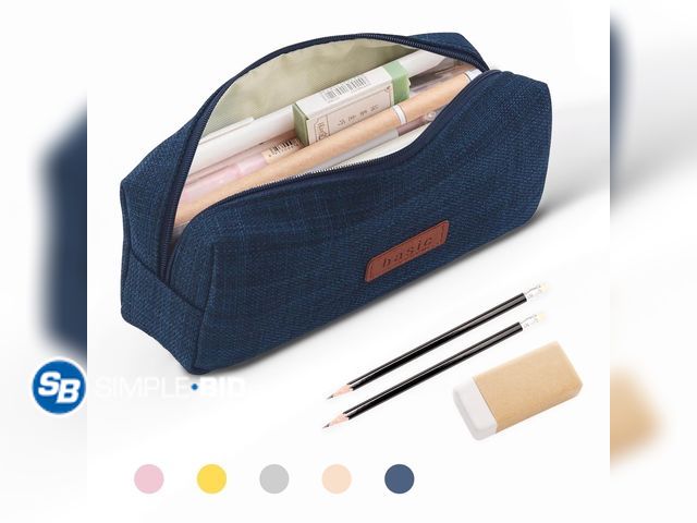 Lot 58-36287 - New QiShi Big Capacity Pencil Case for School - Cosmetic &amp; Stationery Bag for Kids, Teens, Boys ...