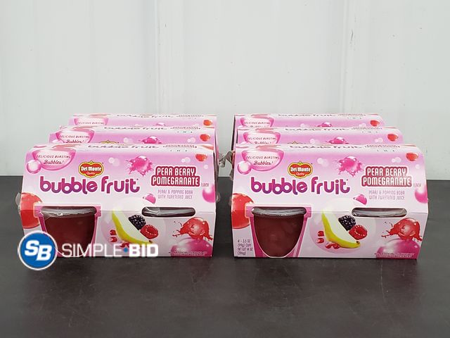 Lot 58-71751 - DEL MONTE! Bubble Fruit Pear Berry Pomegranate Pears and Popping Boba Fruit cups -- 24 cups - unopen...