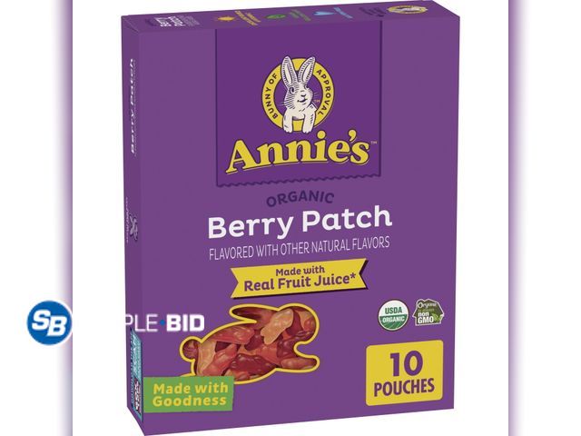 Lot 58-67851 - Lot of (4) Annie's Organic Berry Patch Bunny Fruit Flavored Snacks, Gluten Free, 10 Pouches, in each...