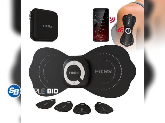 Lot 58-58879 - FitRx Electrode Wireless Massager - Rechargeable TENS Unit Muscle Stimulator with App Control - appe...