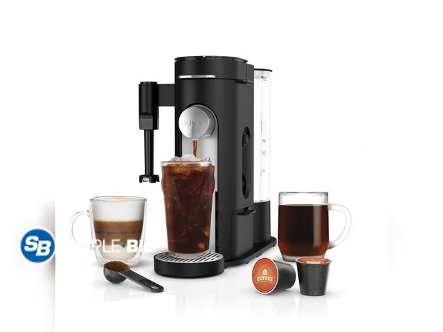 Lot 58-28796 - Ninja Pods &amp; Grounds Specialty Single-Serve Coffee Maker with Integrated Milk Frother, Black, PB...
