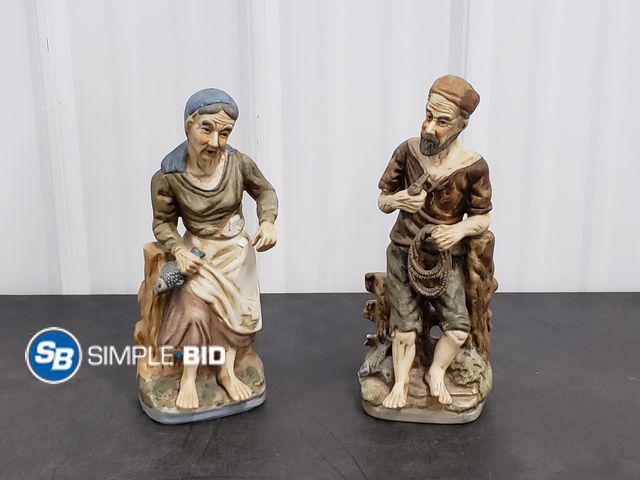 Lot 58-74851 - Lot of (2) Vintage Lucavalli Spanish Fisherman Figurines 12" (1960's)