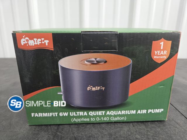 Lot 58-56571 - Farmifit 6w Ultra Quiet Aquarium Air Pump