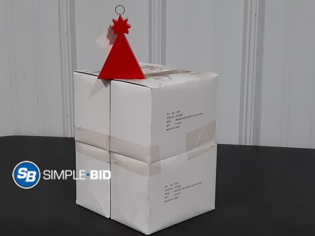 Lot 58-31987 - Lot of (24) New RED Party Hat Plastic Balloon Weights 4 boxes of 6
