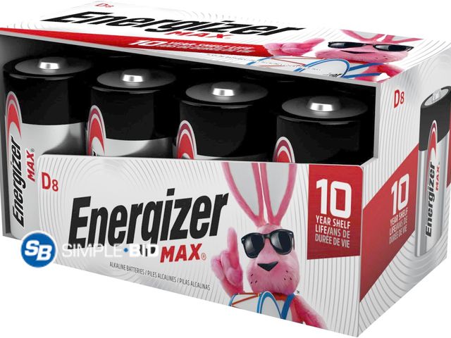 Lot 58-68466 - New Energizer D Batteries, D Cell Battery Premium Alkaline, 8 Count