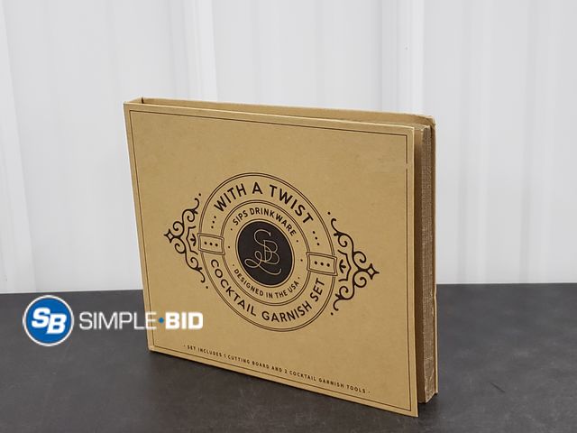 Lot 58-41230 - New Cocktail Garnish Set -- with a twist Sips Drinkware - includes Cutting board - and 2 Cocktail ga...