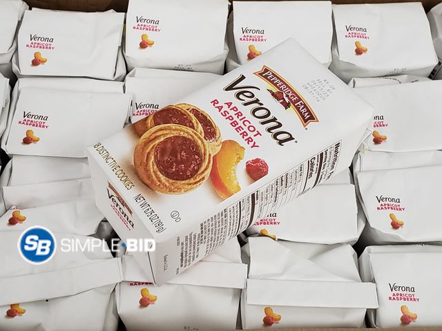 Lot 58-84348 - BOX of (24) Pepperidge Farm Verona Apricot Raspberry - 18 cookies in each bag - unopened - expired