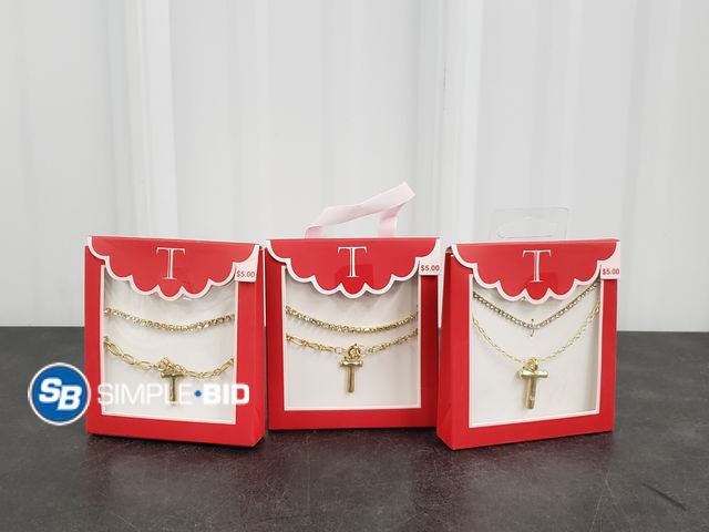 Lot 58-40032 - Lot of (3) New Inital Necklace with Bracelets --- T