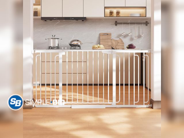 Lot 58-75927 - New Cumbor 36.6-64 in Extra Wide Baby Gate for Stairs, Dog Gate Indoor, White - Retails $132