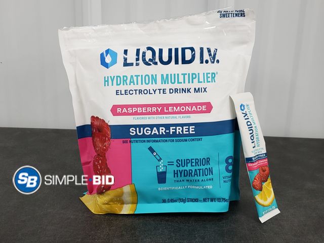Lot 58-29870 - Liquid I.v. Hydration Multiplier RASPBERRY LEMONADE - 23 packs - unopened