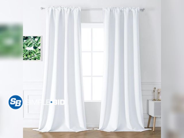 Lot 58-17722 - New 96 Inch Bedroom Half Blackout Curtains Panels - Rod Pocket Room Darkening Drapes for Living Room...