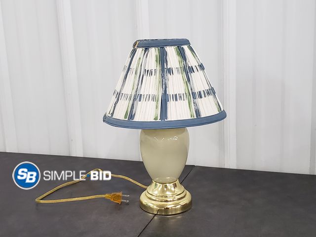 Lot 58-65607 - Decorative Table/Desk Lamp with Shade blues/greens
