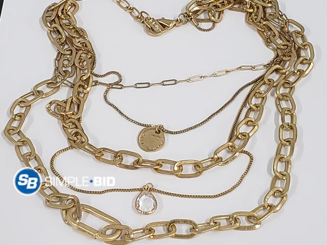 Lot 58-67836 - Layered 24" Necklace Jewelry Piece, Gold Style
