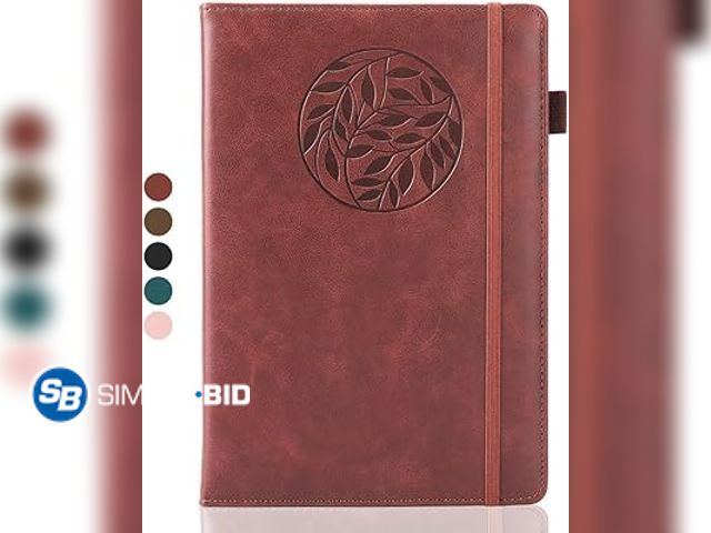 Lot 58-67688 - New BEYONG Leather Journal Notebook for Women Men Brown - College Ruled 200 Pages, 5.7×8.3, Journals...