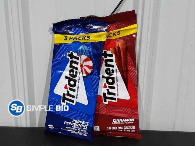 Lot 58-17623 - Lot of (2) 3 Pack Trident Gum Various Flavors