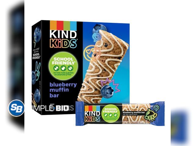 Lot 58-71774 - Lot of (2) KIND Kids Blueberry Muffin Bar with Other Natural Flavors, Tree Nut Free, Peanut Free, 6....