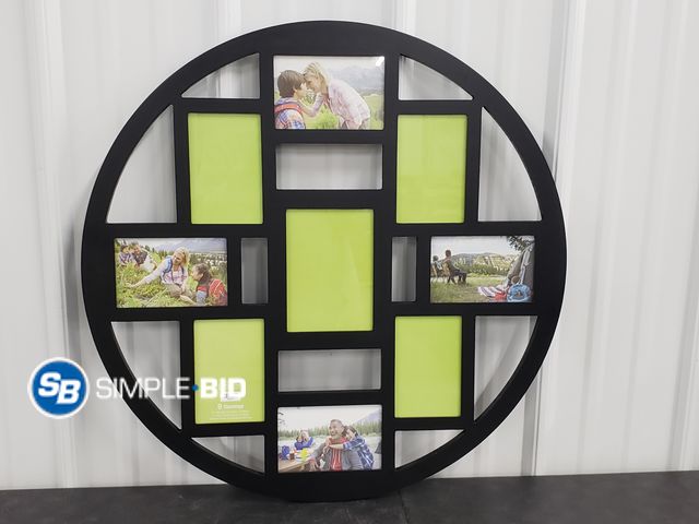 Lot 58-60371 - Decorative Rounded 9 opening Picture frame 8 -4x6 1-5x7