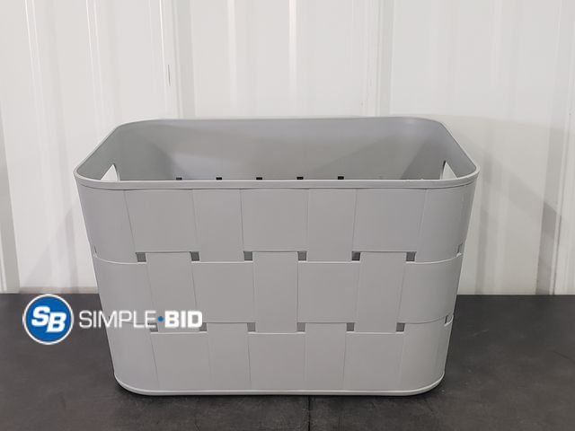 Lot 58-68482 - New Plastic Grey Storage Bin - Great for Storing all of your items - approx. 14" x 9"