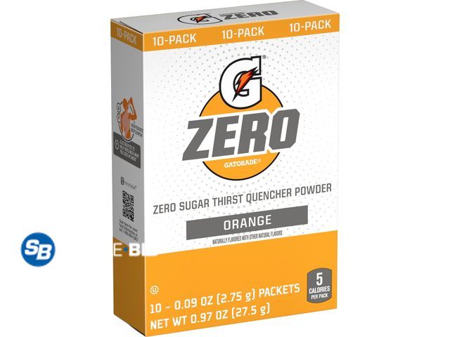 Lot 58-70276 - Lot of (2) Gatorade G Zero Sports Drink Orange Flavoured, Powdered Energy Drink Mix, 0.9 oz, 10 Coun...