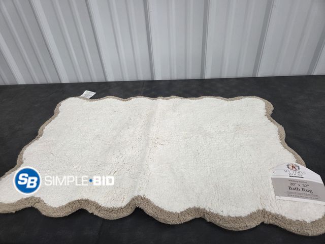 Lot 58-54171 - New My Texas House Whitney Taupe Scallop Cotton Bath Rug, 20" x 32"