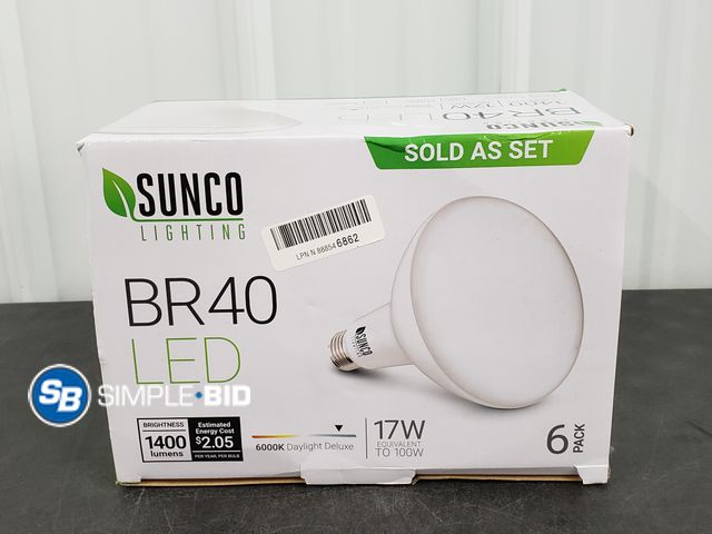 Lot 58-30135 - Sunco Lighting BR40 LED 6000K Daylight Deluxe - 6 Pack