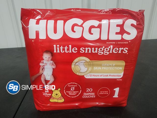 Lot 58-21830 - DIAPERS! New HUGGIES little snugglers - SIZE 1