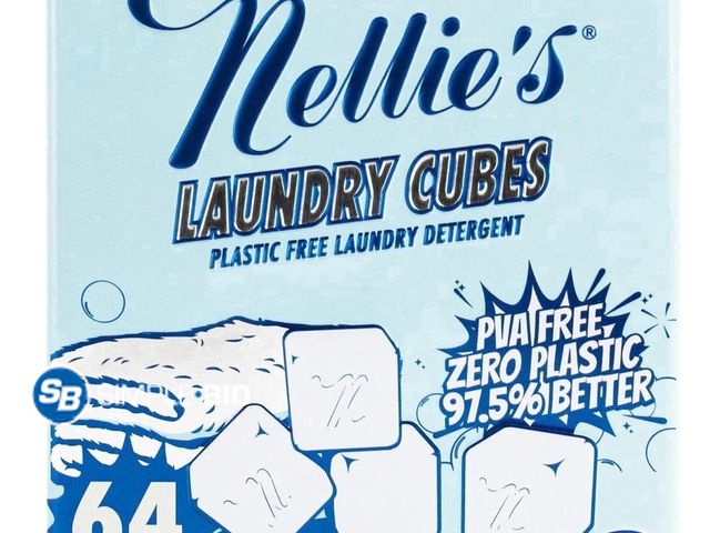 Lot 58-71842 - New NELLIE'S  Laundry Cubes 64 Load - PVA-Free Laundry Detergent - Concentrated Cleaning Power - Tou...