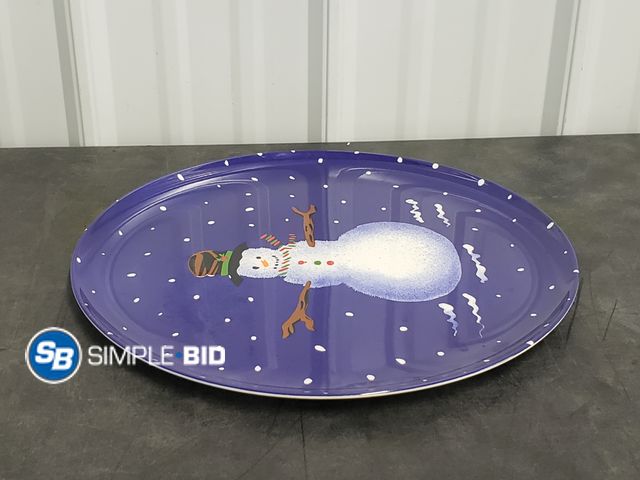 Lot 58-59382 - Large Snowman Melamine Ware 14.5" Serving Plate