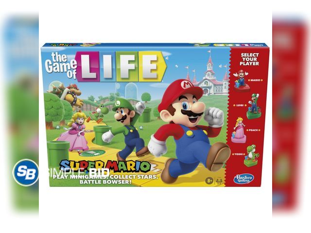 Lot 58-54780 - New The Game of Life: Super Mario Edition Board Game, Kids Ages 8+, Play Minigames, Collect Stars
