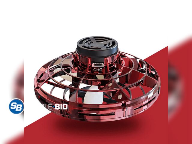 Lot 58-36112 - New Flying Fidget Spinner Drone Ball UFO Stress Focus Hand Fun Toy LED Kids and Adults Red