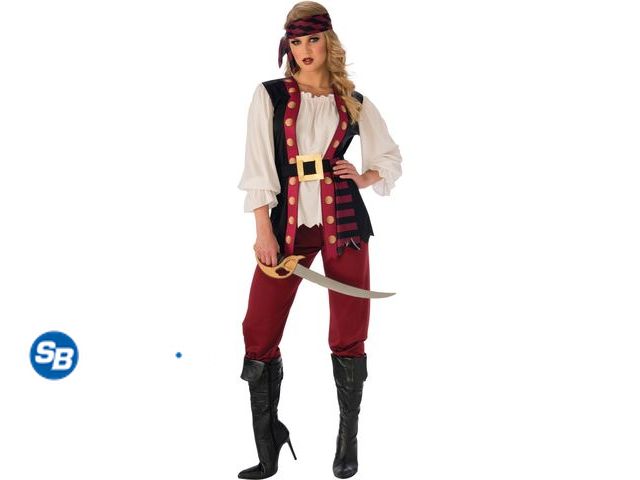 Lot 58-27756 - New Rubies Cunning Pirate Costume for Adults, Women's Large