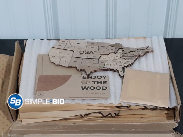 Lot 58-34265 - Wooden Travel Wall Decor Map