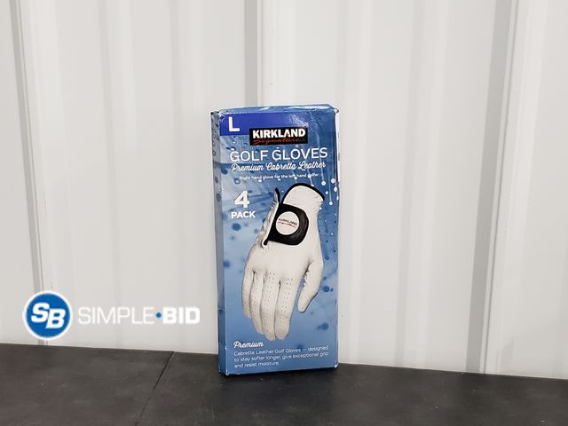 Lot 58-77857 - New Kirkland Signature Leather Golf Glove 4-pack - Left Handed in Large