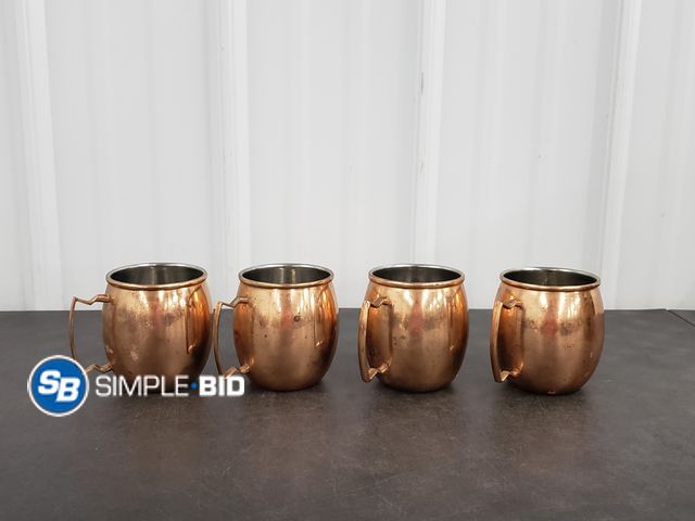Lot 58-74190 - Lot of (4) Copper Mule Glasses - Used