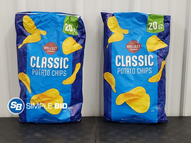 Lot 58-73128 - Lot of (2) Wellsley Classic Potato Chips - 1lb - unopened - expired