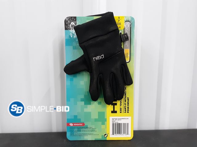 Lot 58-37595 - Head Kids Touchscreen Small Warm Gloves Black 1 Pair