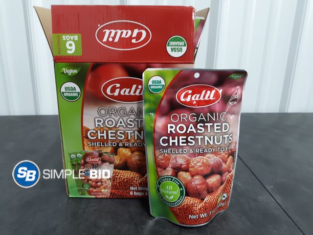 Lot 58-60926 - Galil Organic Roasted Chestnuts 6 bags