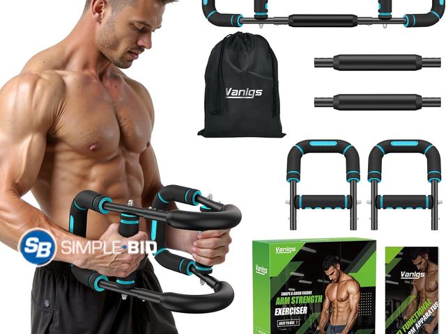 Lot 58-50559 - New Twister Arm Trainer for Men, Chest Workout Equipment 5-Level Adjustable (40-130lb) with Ergonomi...