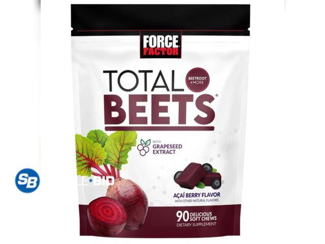 Lot 58-37838 - Force Factor Total Beets Chews, 90 Soft Chews - unopened - Acai Berry Flavor