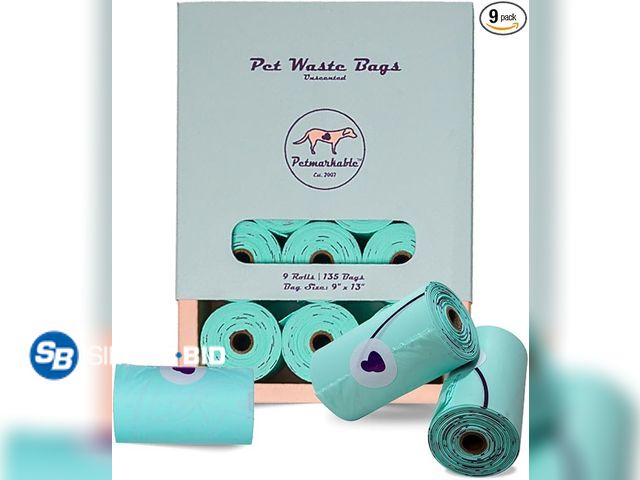 Lot 58-26632 - New Durable Dog Poop Bags Rolls Eco Friendly, Leakproof, Odor-Free, Vegetable-Based Doggy Poop Bags,...