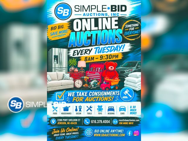 Simple Bid Auction, Inc - September 1st -JENISON, MI -- TUESDAY!! -- Store Returns, Shelf Pulls, Overstock Toys, & Consignments!!!!